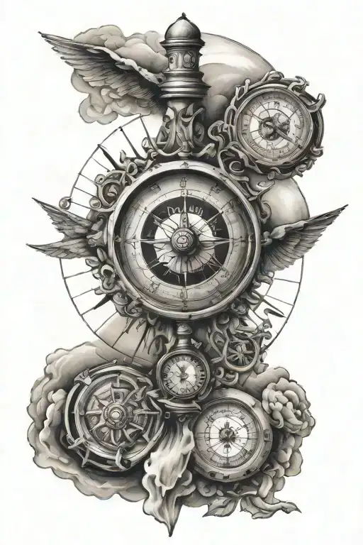 sky piece with meanings such as family and moral compass and success with my brothers tattoo design idea