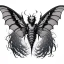 Cryptid mothman tattoo design idea