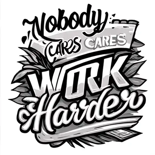 Nobody Cares Work Harder tattoo design idea