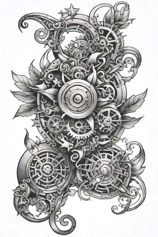 precision mechanics tattoo design idea