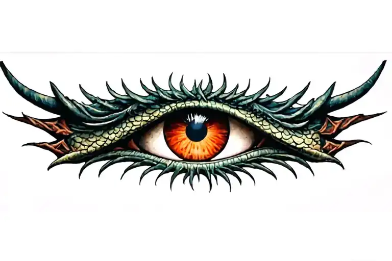 single dragon eye tattoo design idea