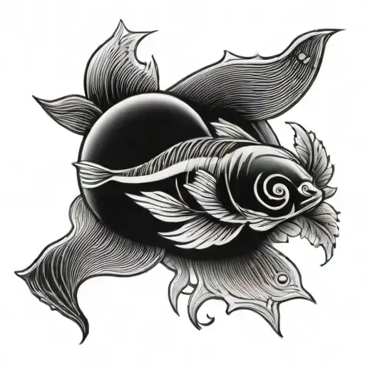libra and pisces fish tattoo design idea