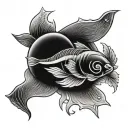 libra and pisces fish tattoo design idea