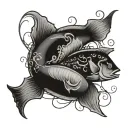libra and pisces fish tattoo design idea