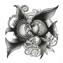 libra and pisces fish tattoo design idea