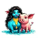 pua pig Moana and bruni frozen tattoo design idea