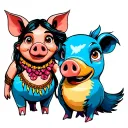 pua pig Moana and bruni frozen tattoo design idea