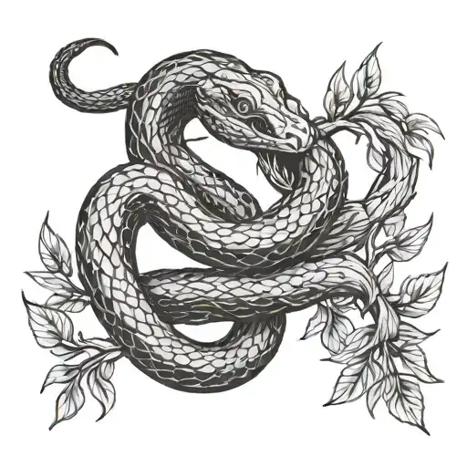 Slytherin snake wrapped around willow tree tattoo tattoo design idea
