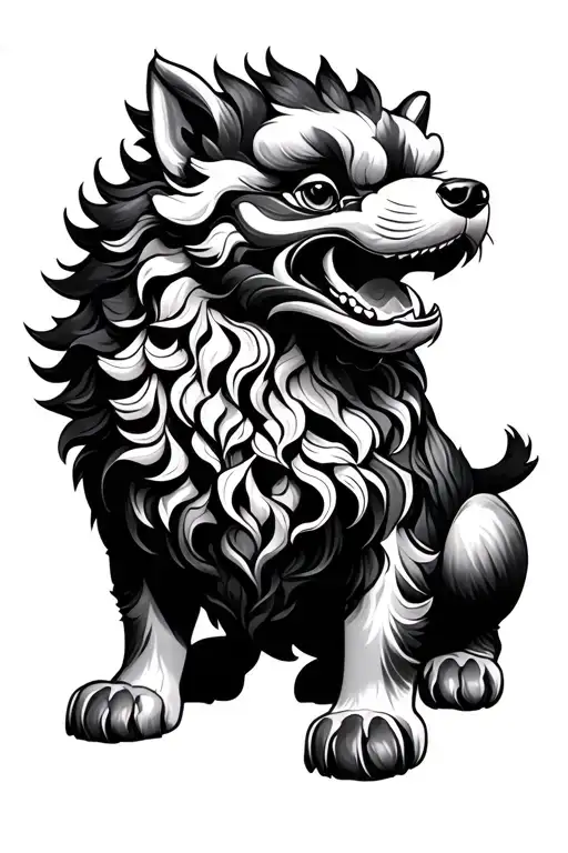 Vietnamese foo dog tattoo design idea