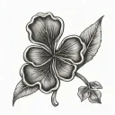 Black five leaf clover tattoo design idea
