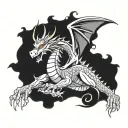 Libra dragon climbing my arm tattoo design idea