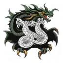 Libra dragon climbing my arm tattoo design idea