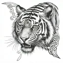 tiger with karma written tattoo design idea