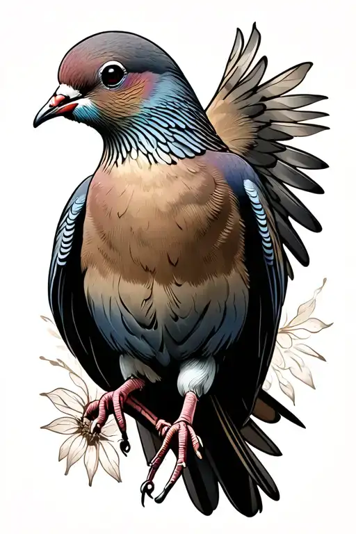 mourning dove carrying tattoo design idea