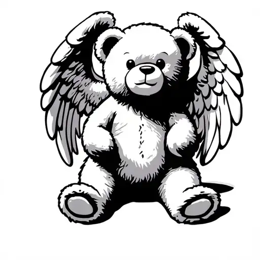 Angel Teddy Bear tattoo design idea