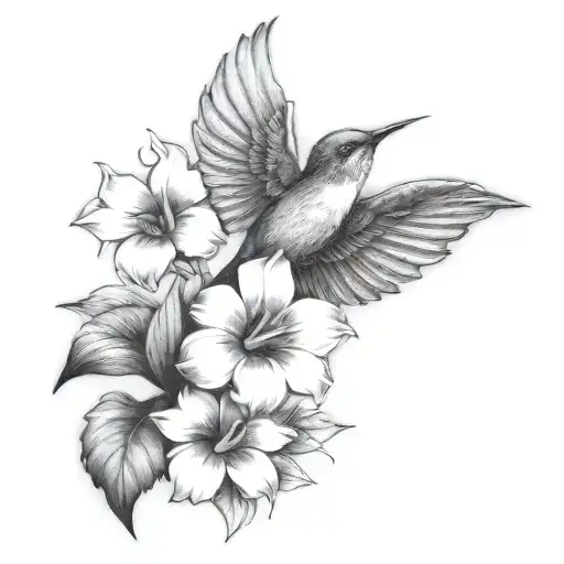 humming-bird tattoo design idea