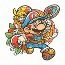 Paper Mario tattoo design idea