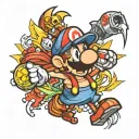 Paper Mario tattoo design idea