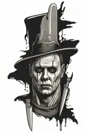 butchers knife verical michael myers tattoo design idea