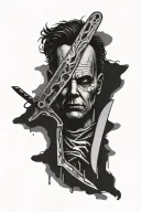 butchers knife verical michael myers tattoo design idea
