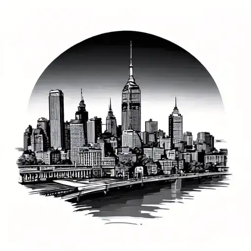 Cincinnati Skyline tattoo design idea