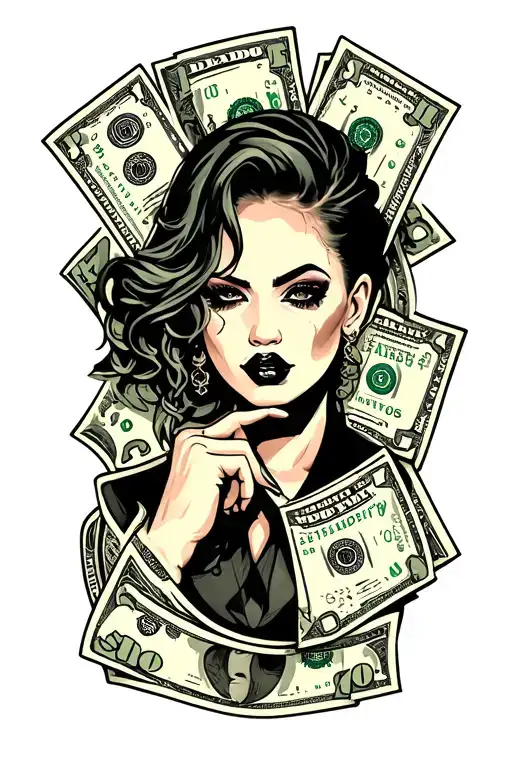 cash money tattoo design idea