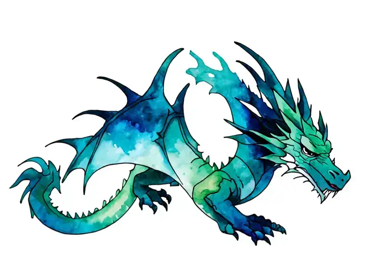 Cyberpunk dragon tattoo design idea