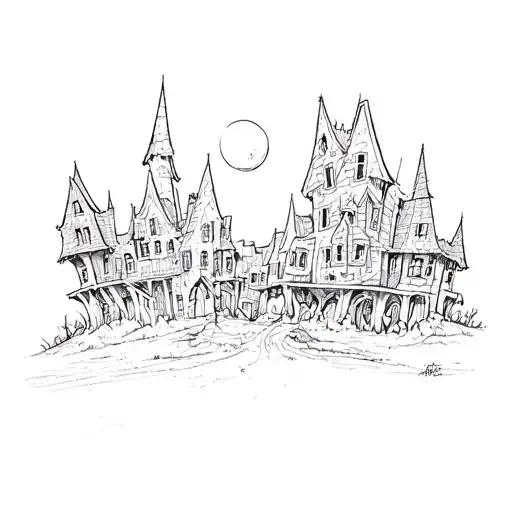 Halloween town nightmare before Christmas  tattoo design idea