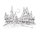 Halloween town nightmare before Christmas  tattoo design idea