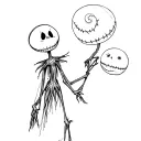 Halloween town nightmare before Christmas  tattoo design idea