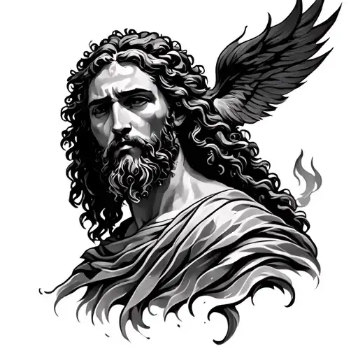 moses and burning bush tattoo design idea