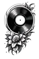 vinyl record tattoo design idea