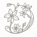 small daffodils and jonquils and a ladybug tattoo design idea