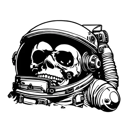 dead astronaut tattoo design idea