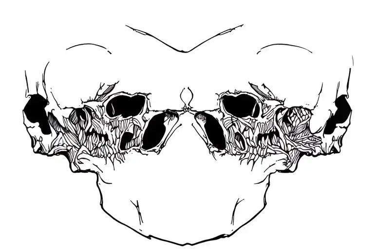 skull lines tattoo design idea
