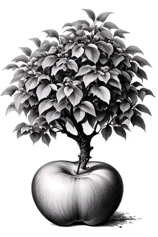 apple tree tattoo design idea