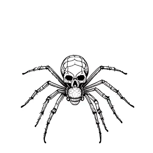 crochet skull spider tattoo design idea