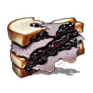 peanut butter and jelly sandwich with a bite out of it tattoo design idea