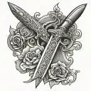 gothic dagger tattoo design idea