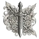 gothic dagger tattoo design idea