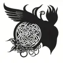 memorial for my mom and dad with deer antlers and hummingbird tattoo design idea