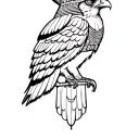 egyptian falcon with pharao crown on head tattoo design idea