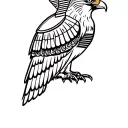 egyptian falcon with pharao crown on head tattoo design idea