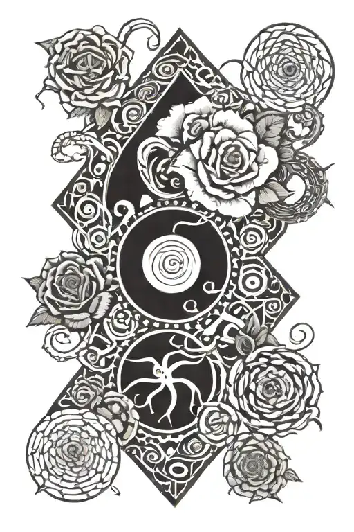 Snake Roses Pyramid Trees Roses eagles Moons Stars Waterfalls eyeball wheelchair cross yinyang snake rose tattoo design idea