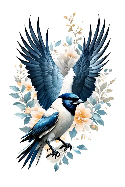 bird and Matthew 6:34 tattoo design idea
