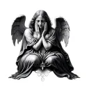 ethereal with 3 angels hear no evil speak no evil see no evil tattoo design idea
