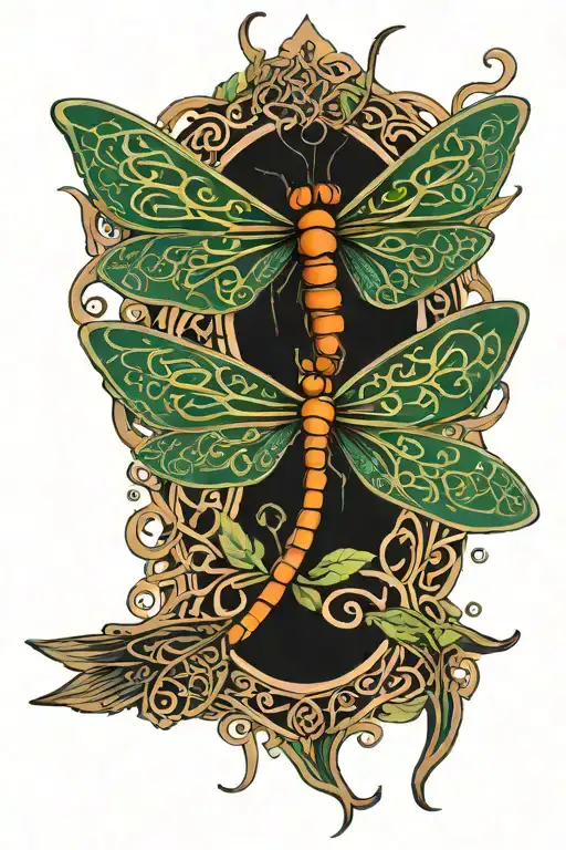 celtic dragonfly tattoo design idea