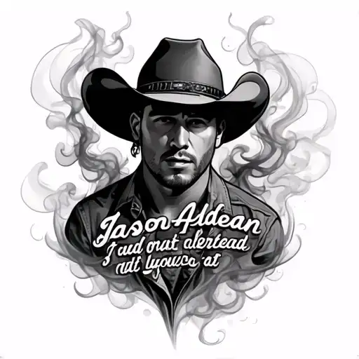 jason aldean lyrics intertwined with smoke tattoo design idea