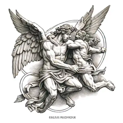 Inspired by the Sistine Chapel, Courage and Persistence. A tattoo which illustrates ambition and the desire for success. tattoo design idea