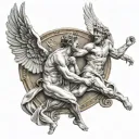 Inspired by the Sistine Chapel, Courage and Persistence. A tattoo which illustrates ambition and the desire for success. tattoo design idea